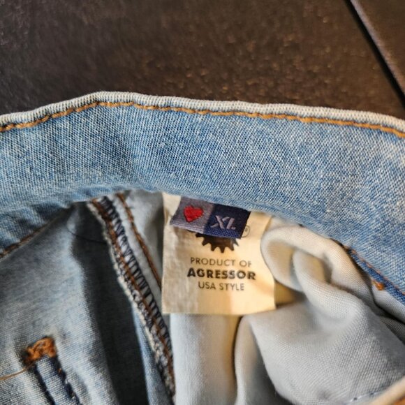 Agressor Denim Skirt Women Blue Maxi Modest Jean Vintage 90's 80s Button Up XL - Picture 13 of 15